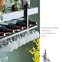 JHGJBJ Cremagliera del Vino Bianco con Supporto Light Box Asta Regolabile Bicchiere di Vino Hanging Domestica Vino Rack Multifunzionale (Size : 120cmx35cm)