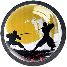 Ninja di sagoma stile acquerello in The Moonlight Medieval Pomelli per Porta Set di 4 Pomelli per Mobili Manopole per Cassetti Cucina Armadio Vetro