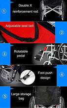 Carrozzine Semoventi, Transit Travel Portatile Acciaio Ad Alto Tenore di Carbonio, Pieghevole Pneumatico Gonfiabile Manuale Leggero per Anziani Comodo Scooter Manuale Monopattino per Anziani/Disabi