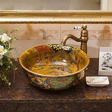 lilili Lavabo da Appoggio Lavandino da Bagno Ovale Lavabo da Appoggio in Ceramica Europea Adatto A, Hotel, Bagno, Famiglia, Hotel,Wash Basin Lavabo 42x42x18cm (Color : No Accessories)