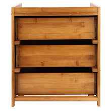 Piccola Cassettiera in Legno di Bambù, 3 Cassetti, Cassettiera comò Camera da Letto, Comodini Letto Moderni, 36 x 31 x 40 cm