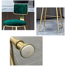 HXCD Sgabello Sedia da Bar, Gambe in Metallo Dorato, Sedile in Velluto Grigio, Sedia da Pranzo Imbottita, Cucina da Bar con Schienale, Peso 200 kg, Altezza Seduta 65/75 cm