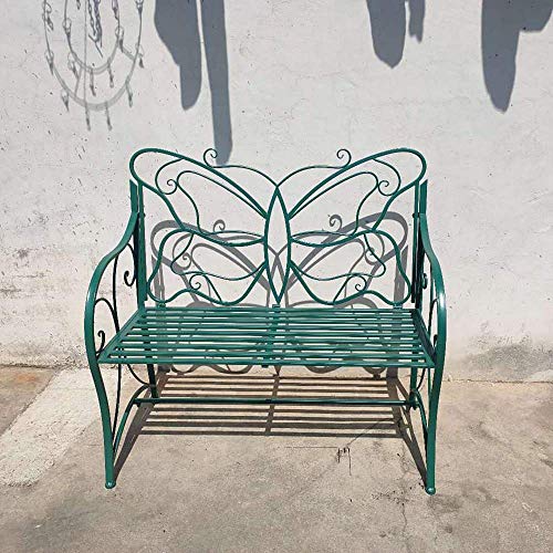 LXLH Panchina da Giardino Panchina Panchina da terrazza panchina da Esterno, Panchine Decorative in Metallo Resistenti al Sole da Giardino, Forte capacità portante, può ospitare 2 Persone, Adatto