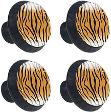 Tigre di strisce di pelle animale modello Pomelli per Porta Set di 4 Pomelli per Mobili Manopole per Cassetti Cucina Armadio Vetro