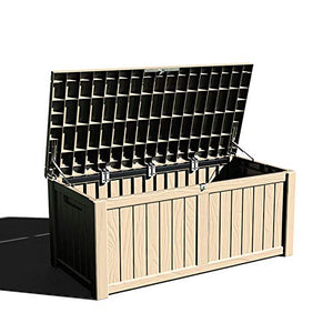 XLLLL Cassapanca da Esterno Contenitore per Rifiuti in Plastica Capannone Giardino Panchina Impermeabile All'aperto Grande Rattan Ideale Deck Patio