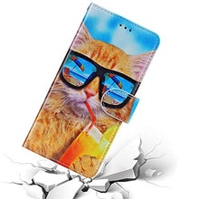 Pelle Portafoglio Cover Compatible with MOTO G7 Custodia Flip Libretto Animale Case Garfield,URFEDA PU Cuoio Chiusura Magnetica Case Cover Stile Vani di Carte Coper tura Custodia per MOTO G7 Plus
