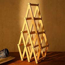 HLL Wine Rack, 6 Bottiglie Porta pieghevole in legno massello di visualizzazione scaffali, 32 X 12 X 32cm