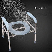 LYP Sedia Comoda per Anziani Commode Sedia - Doccia Sgabello - Sedili Shelf - 6 Altezza Regolabile (Color : O-Shaped Seat Plate)