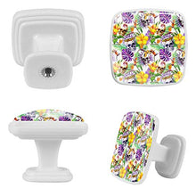 Set di 4 maniglie rotonde per armadio da cucina, credenza, cassettiera, cassettiera, con viti, per cucina, credenza, armadio, bagno, armadio, teschio, foglia di farfalla