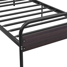 WGYDREAM Letto Struttura Letto Singola in Metallo con Testiera in Legno Base per Rete Nera Solida per Adulti, Bambini, Adolescenti, 90 X 200 Cm