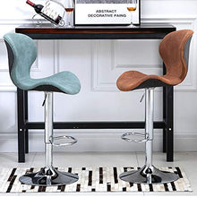 CMX-Barhocker Sgabelli da Bar per la Colazione con poggiapiedi Cromato e Base Girevole a Gas, Eleganti sgabelli Alti da bancone in Pelle Vintage, Sedia da Pranzo da Cucina