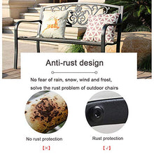outdoor furniture Panchina da Giardino a Doppia Seduta, Panca da Giardino con Schienale e braccioli, Sedile da Esterno in Ferro, Adatto a parchi e verande
