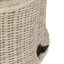 Gartentraum Tavolo da Giardino Regolabile in Altezza 100cm - Rotondo - Tavolo Rotondo Refi/Beige-Taupe