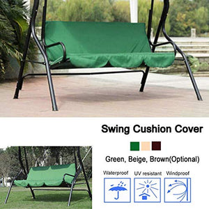 Huacheng, utile coprisedia da giardino a 3 posti, impermeabile, di ricambio per patio, giardino, cortile, giardino, mobili da giardino, panno, verde, 150 x 50 x 10 cm