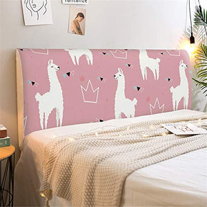 Fansu Copertura Testiera Letto Singolo/Matrimoniale, Stampa Animale Elastica Antipolvere All-inclusive Copertura per testiera per Letto, Decorazione per Camera da Letto (Rosa,220cm)
