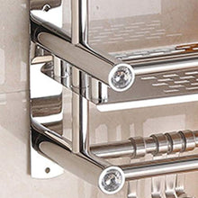 DKEE Portasciugamani da Bagno Free Punch Portasalviette Doppio in Acciaio Inox Mensola da Bagno Doppio