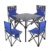 Tavolo Da Picnic Pieghevole E Set Da Spiaggia, Set Tavolo E Sedie Regolabili in Altezza Sedia Da Spiaggia Scrivania Portatile in Alluminio (Con 4 Posti), Per Tavolo Da Picnic All'aperto Sedia ,H,L