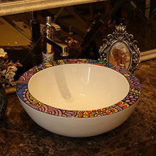 Lavabo da appoggio Lavabo da appoggio rotondo in ceramica in tinta unita in ceramica di colore europeo (46x15cm) Lavandini bagno