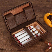 Humidars Cigar Humidor - portasigari Cigar Humidor di legno Viaggi Cedar pelle 4 tubo porta Cigar Box for i sigari all'aperto Humidor Box mantenerlo fresco .Scatola di immagazzinaggio di cigari di gra