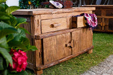 Windalf Grande comò naturale IORLAS 120 cm rustico credenza in legno fatto a mano in legno