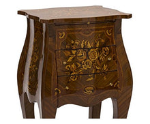 Way Home Store Comodino 3 cassetti ed antina intarsiato Noce