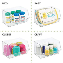 mDesign Organizer frigorifero in plastica – Scatola da cucina con parte anteriore aperta per frigo e armadietti – Contenitori cibo ideali per diversi tipi di alimenti – Set da 2 – trasparente