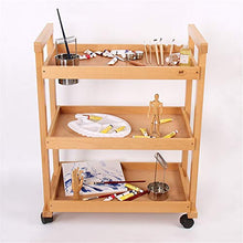 Yamyannie-Home Carrello portautensili Multifunzione a 3 Piani Carrello portautensili Multifunzione a scaffali Pesanti Carrello elevatore a scaffali di Burlywood Carrelli di stoccaggio