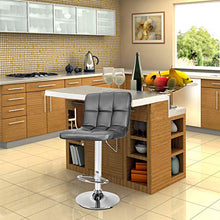 CCLIFE Sgabelli da bar per la casa o da Cucina in Similpelle Bianco Regolabile Girevole con Schienale, Colore:008 Grigio, Dimensione:2pz-Set