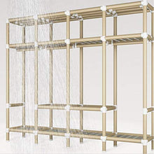 JJZXT Staccabile Armadio Steel Frame Addensare Bold Doppio Pieghevole Completa Hanging Tessuto Semplice Bagagli Economia Cloth Armadio