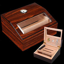 Portasigarettes-humidor sigaris-humidor sigari Scatola di sigaro idratante in legno massello di cedro semplice moderno europeo, sistema di raffreddamento ad aria a 360 ° Prospettiva Design della fines