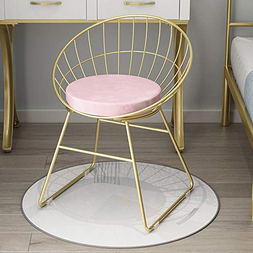 JDBDYA Poltroncina Sedia da Pranzo Sedia da Cucina Sedia Imbottita Sedia da Soggiorno, Sedie per Sala da Pranzo, Seduta in Velluto, Gambe in Metallo,Pink