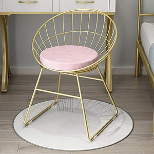JDBDYA Poltroncina Sedia da Pranzo Sedia da Cucina Sedia Imbottita Sedia da Soggiorno, Sedie per Sala da Pranzo, Seduta in Velluto, Gambe in Metallo,Pink