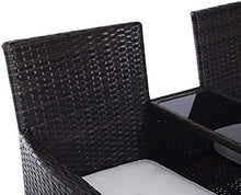 Panchina con mobili da esterno a mattrops, vite 2 sedile da compagnia in vimini amare sedile per maglieria partner panca,Brown