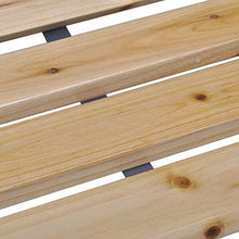 Tuduo - Panchina da giardino con telaio in ferro e listelli in legno, 112 x 36 cm