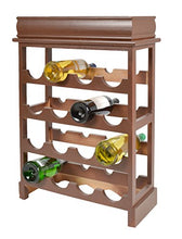 ts-ideen Cantinetta Portabottiglie in Legno Color Marrone per 16 Bottiglie Completa di Vassoio servi Bevande
