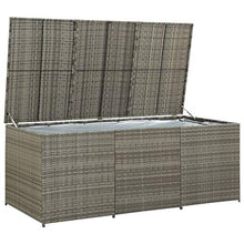 vidaXL - Scatola portaoggetti da Giardino in Resina Intrecciata, 180 x 90 x 75 cm, Colore: Grigio