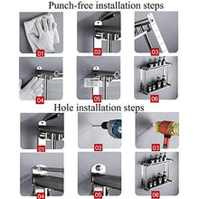 mensola doccia acciaio inox portaoggetti doccia senza foratura mensole bagno autoadesivo multifunzione salvaspazio per accessori da bagno da cucina-3 Tier 40x54,5x15 cm