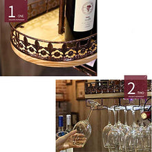 Rosso Semplice e Creativo Portabottiglie Bar Cornice in Vetro per Vino Appeso Coppa Retrò Cornice in Vetro per Vino Rosso Sulla Testa Appendiabiti per Vino con Luci Supporto a Parete, 80 * 28 * 12 cm
