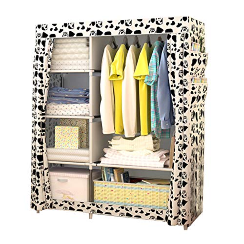 Tela Armadio Lo Stoccaggio Vestiti Appesi Scaffalature Metalliche Affitto Casa Bold Camera Organizer Portable Camera 105X45X170CM MUMUJIN (Color : White)