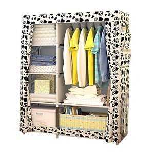 Tela Armadio Lo Stoccaggio Vestiti Appesi Scaffalature Metalliche Affitto Casa Bold Camera Organizer Portable Camera 105X45X170CM MUMUJIN (Color : White)