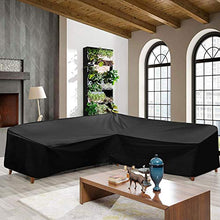 HSGAV Mobili Giardino Copertura per Divano Ad Angolo Copertura per Esterno Impermeabile a Forma di V Antipolvere, 420d Copertura per Divano da Giardino, con Custodia, 215x215x87cm, Nero