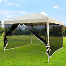 Outsunny Gazebo Impermeabile Pareti Rimovibili con Borsa di Trasporto da Giardino Acciaio, Oxford 3x3m Crema