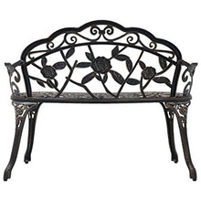 BIGTO - Sedia da giardino in alluminio pressofuso, 100 x 54 x 80 cm, colore: Bronzo