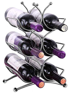HOYX - Wine Rack Portabottiglie per Vino da Tavolo, portabottiglie per 6 Bottiglie, espositore per vetrine Creative, Sala da Pranzo, Famiglia