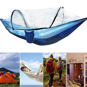 DAUERHAFT Amaca sospesa per Sedia a Dondolo con Corda legata di aggiornamento, per Viaggi in Campeggio all'aperto(Royal Blue Fight Light Blue)