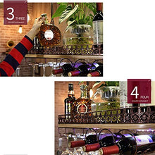 YWYW Portabicchiere da Vino Rosso da Appendere in Legno massello Mensola in Vetro da Appendere per Vino Creativo Europeo per la casa (Colore: Marrone Dimensioni: L60 * W28CM)