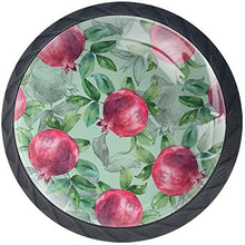 Foglia verde melograno dipinta a mano Pomelli per Porta Set di 4 Pomelli per Mobili Manopole per Cassetti Cucina Armadio Vetro