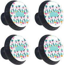 Piante di cactus con fiori Pomelli per Porta Set di 4 Pomelli per Mobili Manopole per Cassetti Cucina Armadio Vetro