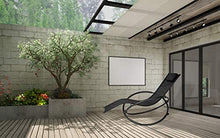 WOLTU LS002sz Sedia Sdraio a Dondolo Relax Poltrona Swing Traspirante da Balcone Campeggio Lettino con Braccioli e Poggiatesta Nero