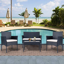 Belissy Mobili Da Balcone Divani Da Terrazzo Divani Per Giardino Mobili Da Terrazza Set Da Giardino In Rattan Set Divani Da Giardino Set Giardino Rattan,Balcone E Terrazza (Nero + Rattan)